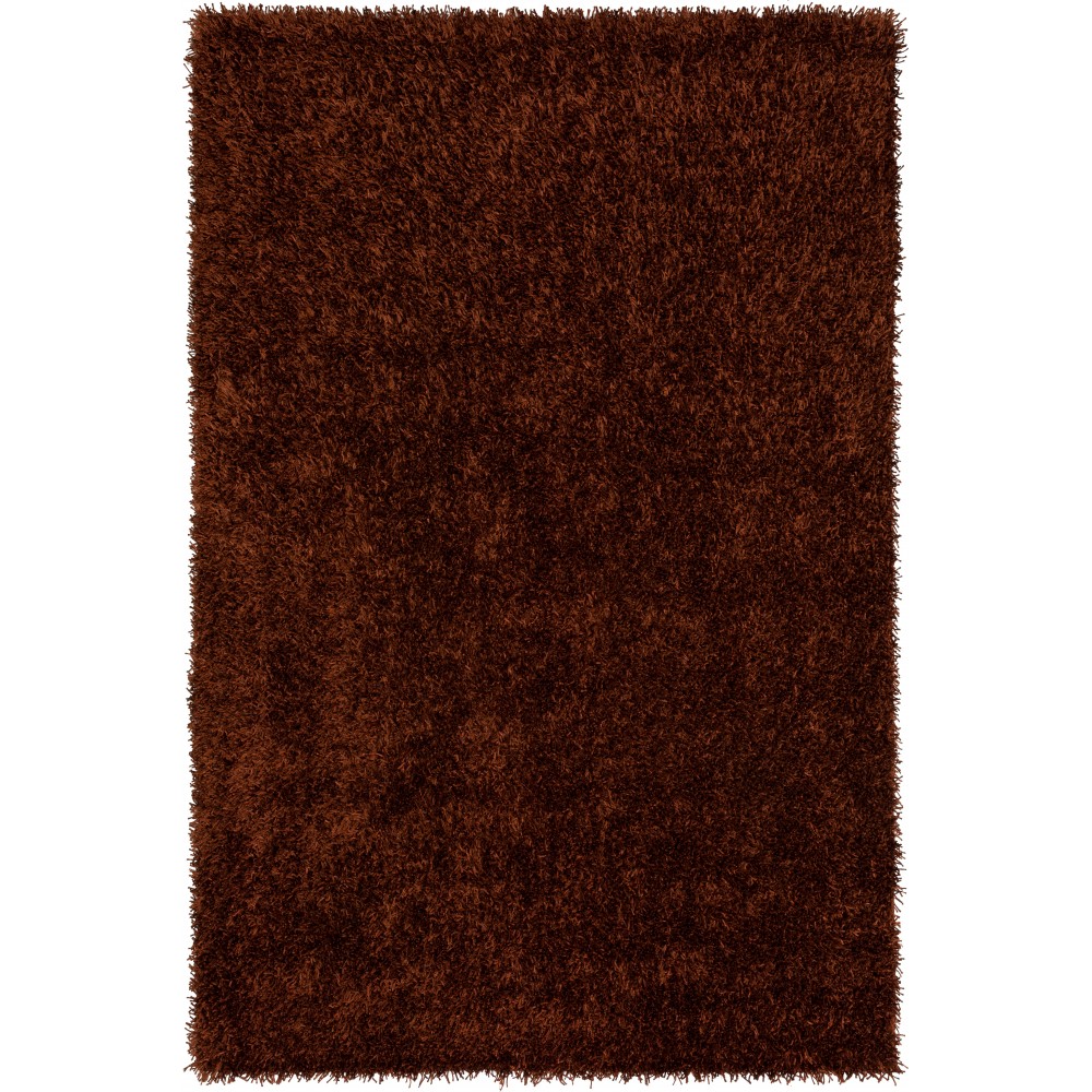 Addison Ojai Solid Shag Area Rug, 5’ x 7’6", Spice, AOJ31SP5X8