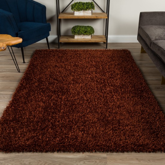 Addison Ojai Solid Shag Area Rug, 8’ x 10’, Spice, AOJ31SP8X10