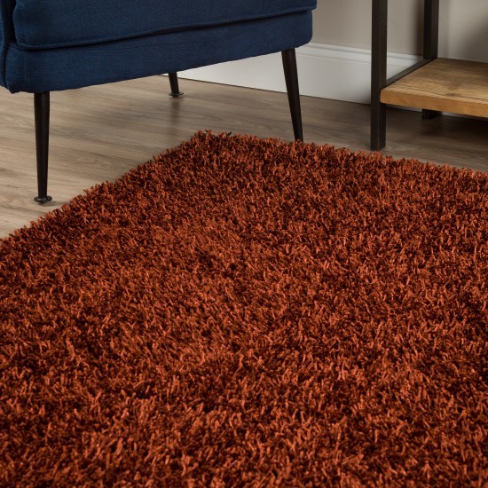 Addison Ojai Solid Shag Area Rug, 9’ x 13’, Spice, AOJ31SP9X13