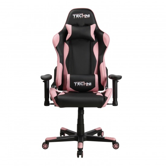 Techni Sport TS-4300 Ergonomic High Back Racer Style PC Gaming Chair, Pink