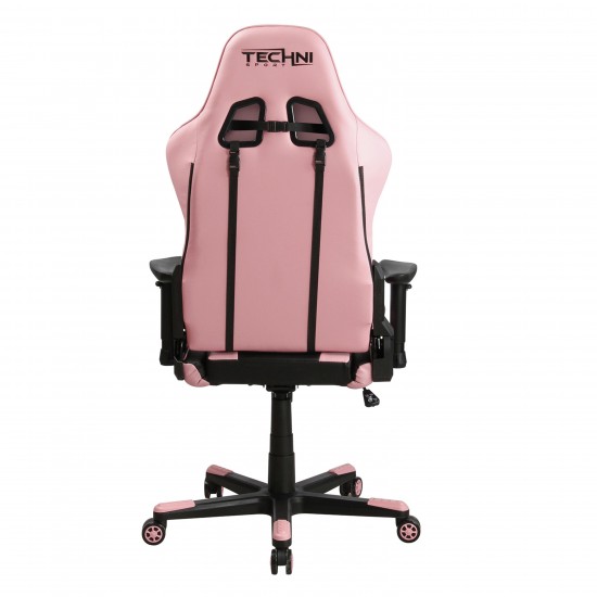 Techni Sport TS-4300 Ergonomic High Back Racer Style PC Gaming Chair, Pink