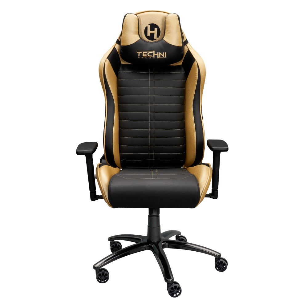 Techni Sport Ergonomic Racing Style Gaming Chair - Golden