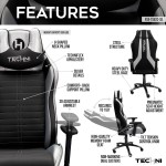 Techni Sport Ergonomic Racing Style Gaming Chair - Silver