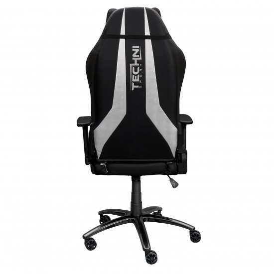 Techni Sport Ergonomic Racing Style Gaming Chair - Silver