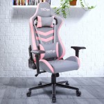 Techni Sport TS-83 Ergonomic High Back Racer Style PC Gaming Chair, Grey/Pink