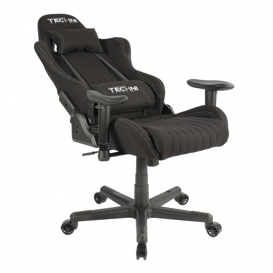 Techni Sport TS-F44 Fabric Ergonomic High Back Racer Style PC Gaming Chair, Black