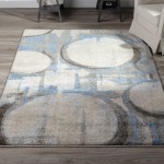 Addison Plano Dynamic Circles Area Rug, 3’3" x 5’3", Blue, APL39BL3X5