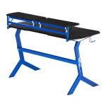 Techni Sport Blue Stryker Gaming Desk, Blue