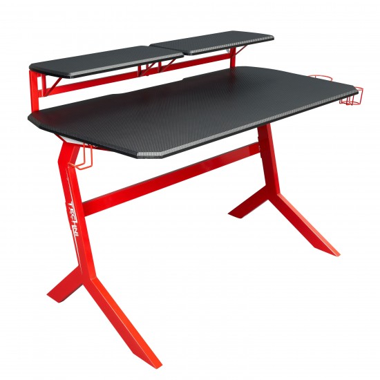 Techni Sport Red Stryker Gaming Desk, Red