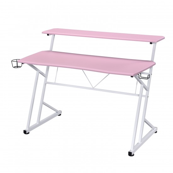 Techni Sport Computer Gaming Desk with Shelves - Pink