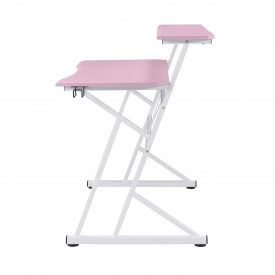 Techni Sport Computer Gaming Desk with Shelves - Pink