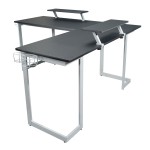 Techni Sport Warrior L-Shaped Gaming Desk, Black