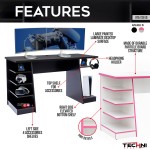 Techni Sport Jango Gaming Desk with Storage, Black