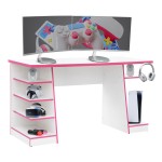 Techni Sport Jango Gaming Desk with Storage, White