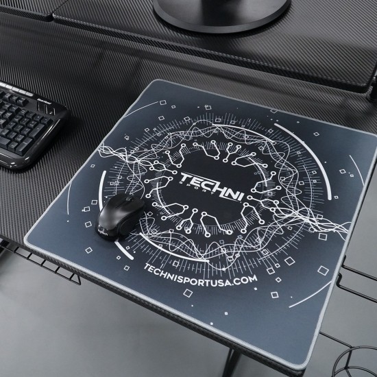 Techni Sport Colossal Circuit Gaming Mouse Pad 18" x 18", Grey