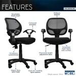 Techni Mobili Midback Mesh Task Office Chair, Black