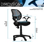 Techni Mobili Midback Mesh Task Office Chair, Black