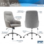 Techni Mobili Comfy Height Adjustable Rolling Office Desk Chair with Wheels