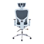The Techni Mobili High Back Executive Mesh Office Chair with Arms, Headrest and Lumbar Support, Blue
