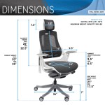 Techni Mobili LUX Ergonomic Executive Chair, Grey