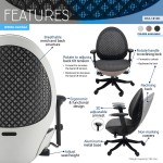 Techni Mobili Deco LUX Executive Office Chair, White