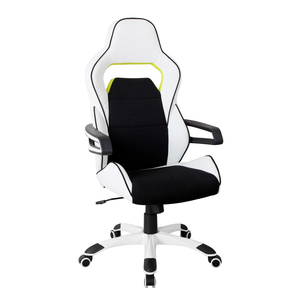 Techni Mobili Ergonomic Essential Racing Style Home & Office Chair, White