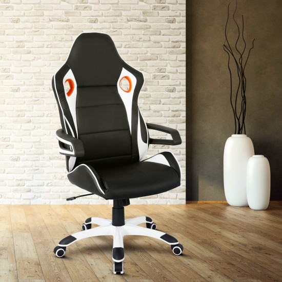 Techni Mobili Racing Style Home & Office Chair, Black