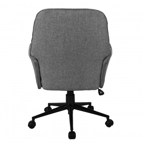 Techni Mobili Modern Upholstered Tufted Office Chair with Arms, Grey