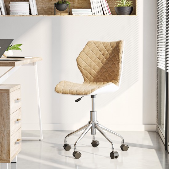 Techni Mobili Modern Height Adjustable Office Task Chair, Beige