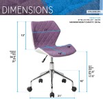 Techni Mobili Modern Height Adjustable Office Task Chair, Purple