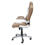 Techni Mobili High Back Executive Sport Race Office Chair with Flip-Up Arms, Camel