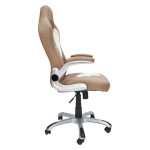 Techni Mobili High Back Executive Sport Race Office Chair with Flip-Up Arms, Camel