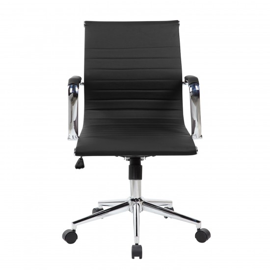 Techni Mobili Modern Medium Back Executive Office Chair, Black