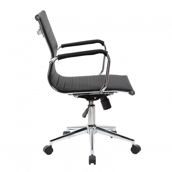 Techni Mobili Modern Medium Back Executive Office Chair, Black