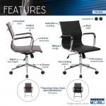 Techni Mobili Modern Medium Back Executive Office Chair, Chocolate