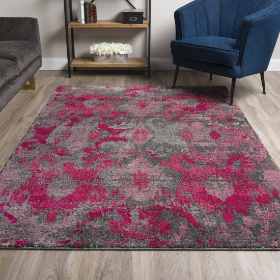 Addison Amelia Modern Damask Area Rug, 9’6" x 13’2", Lipstick, AME62LI10X13