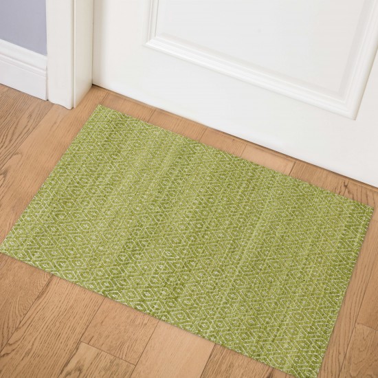 Addison Prism Celery Diamond Weave Wool Accent Rug, 2’ x 3’, Celery, APR32CE2X3