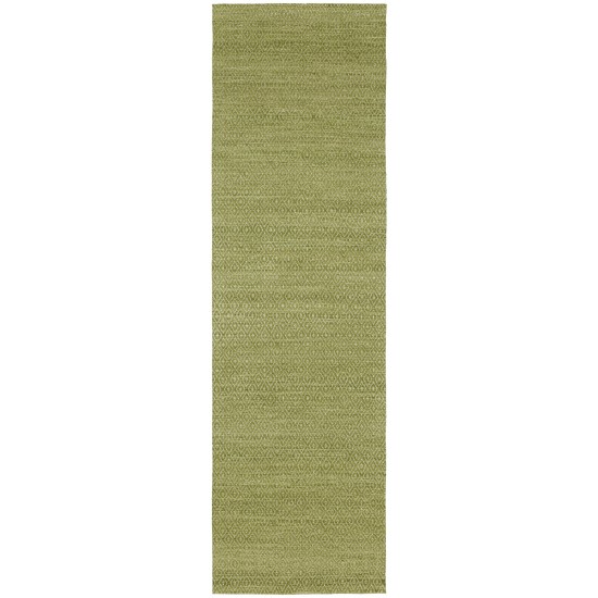 Prism Celery Diamond Weave Wool Runner Rug, 2’3" x 7’6", Celery, APR32CE2X8