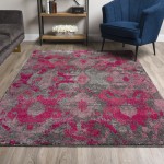 Addison Amelia Modern Damask Area Rug, 7’10" x 10’7", Lipstick, AME62LI8X11