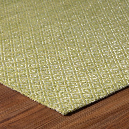 Prism Celery Diamond Weave Wool Runner Rug, 2’3" x 7’6", Celery, APR32CE2X8