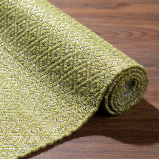 Addison Prism Celery Diamond Weave Wool Area Rug, 9’ x 13’, Celery, APR32CE9X13