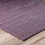 Prism Eggplant Diamond Weave Wool Accent Rug, 2’ x 3’, Eggplant, APR32EG2X3