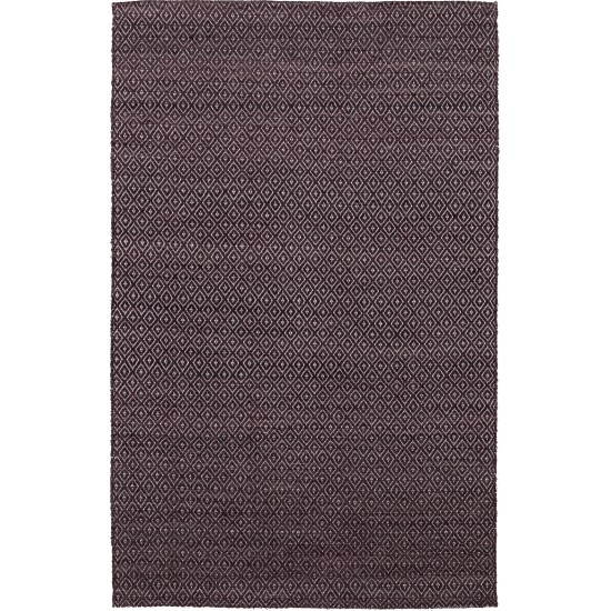 Prism Eggplant Diamond Weave Wool Area Rug, 5’ x 7’6", Eggplant, APR32EG5X8