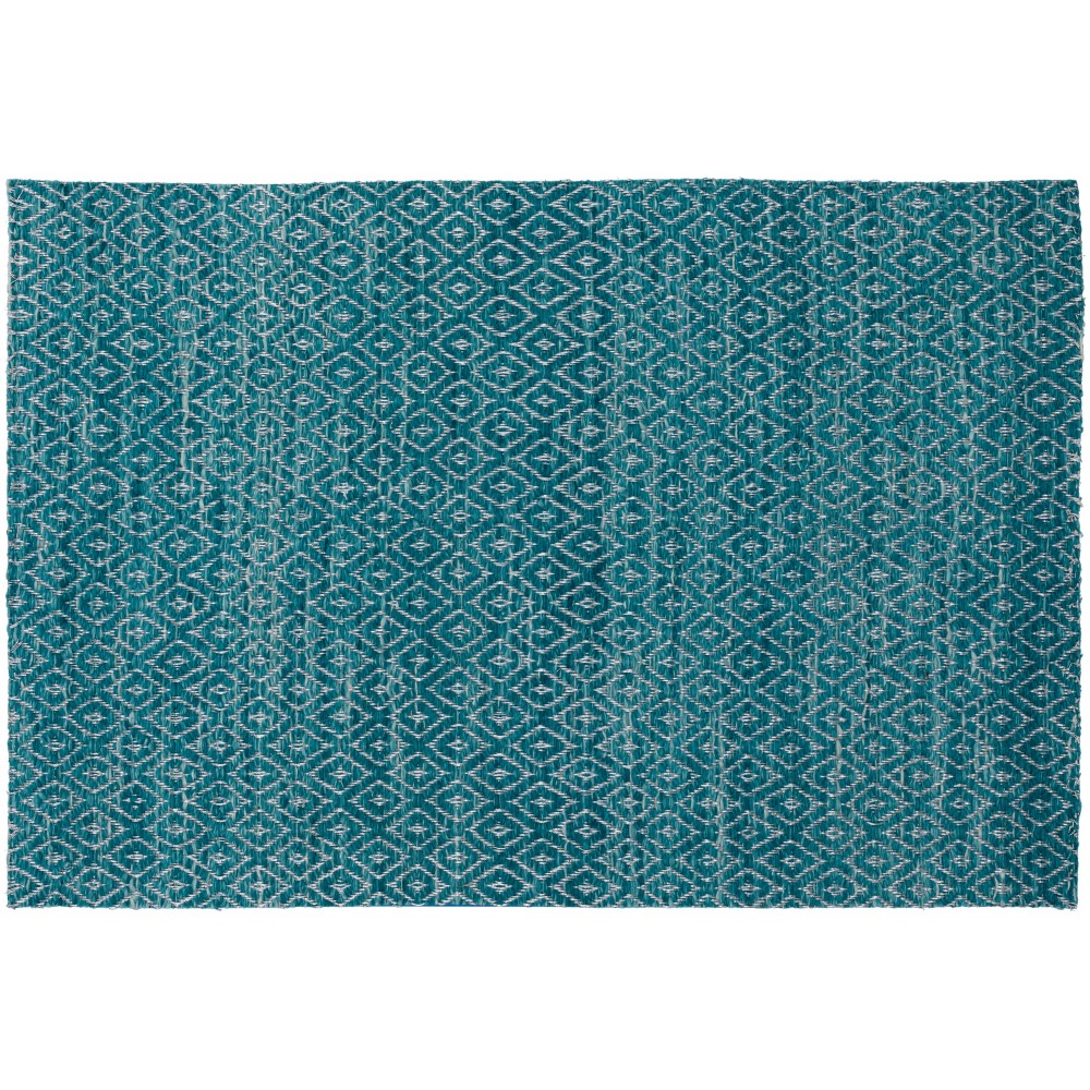 Prism Peacock Diamond Weave Wool Accent Rug, 2’ x 3’, Peacock, APR32PC2X3