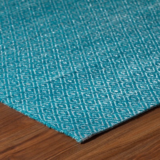 Prism Peacock Diamond Weave Wool Area Rug, 8’ x 10’, Peacock, APR32PC8X10