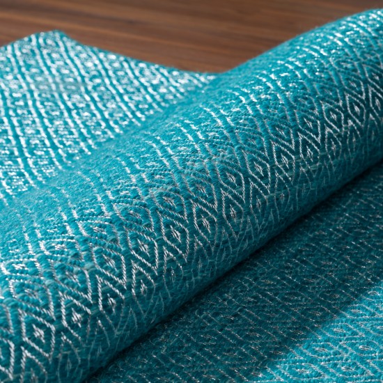 Prism Peacock Diamond Weave Wool Area Rug, 8’ x 10’, Peacock, APR32PC8X10