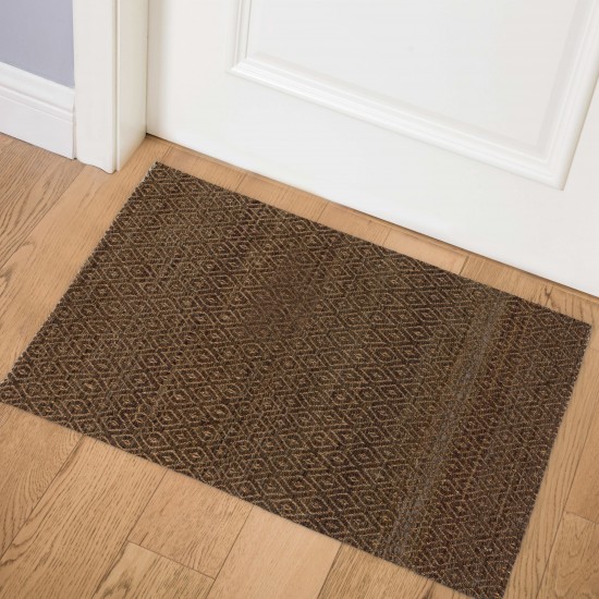 Addison Prism Pecan Diamond Weave Wool Accent Rug, 2’ x 3’, Pecan, APR32PE2X3