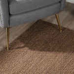 Addison Prism Pecan Diamond Weave Wool Accent Rug, 2’ x 3’, Pecan, APR32PE2X3