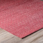 Prism Sangria Diamond Weave Wool Accent Rug, 2’ x 3’, Sangria, APR32SA2X3