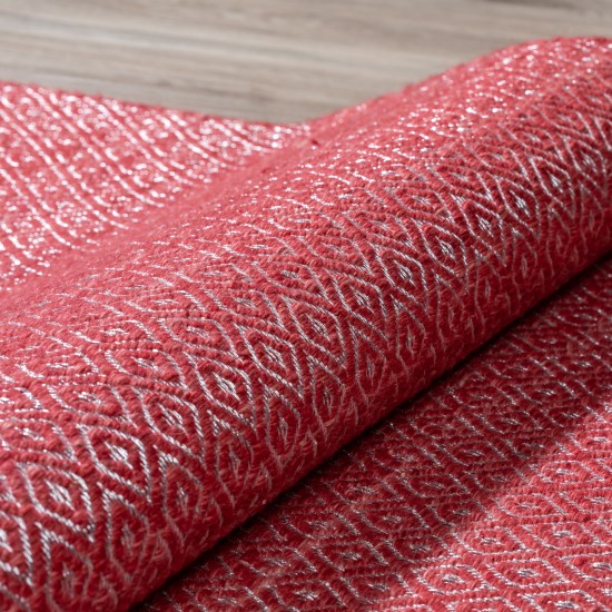 Prism Sangria Diamond Weave Wool Area Rug, 3’6" x 5’6", Sangria, APR32SA4X6
